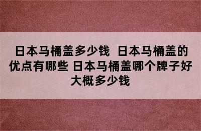 日本马桶盖多少钱  日本马桶盖的优点有哪些 日本马桶盖哪个牌子好大概多少钱